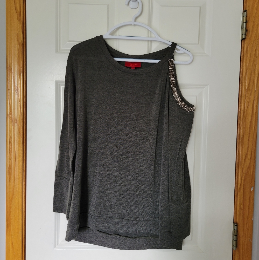 Green Cold Shoulder Top